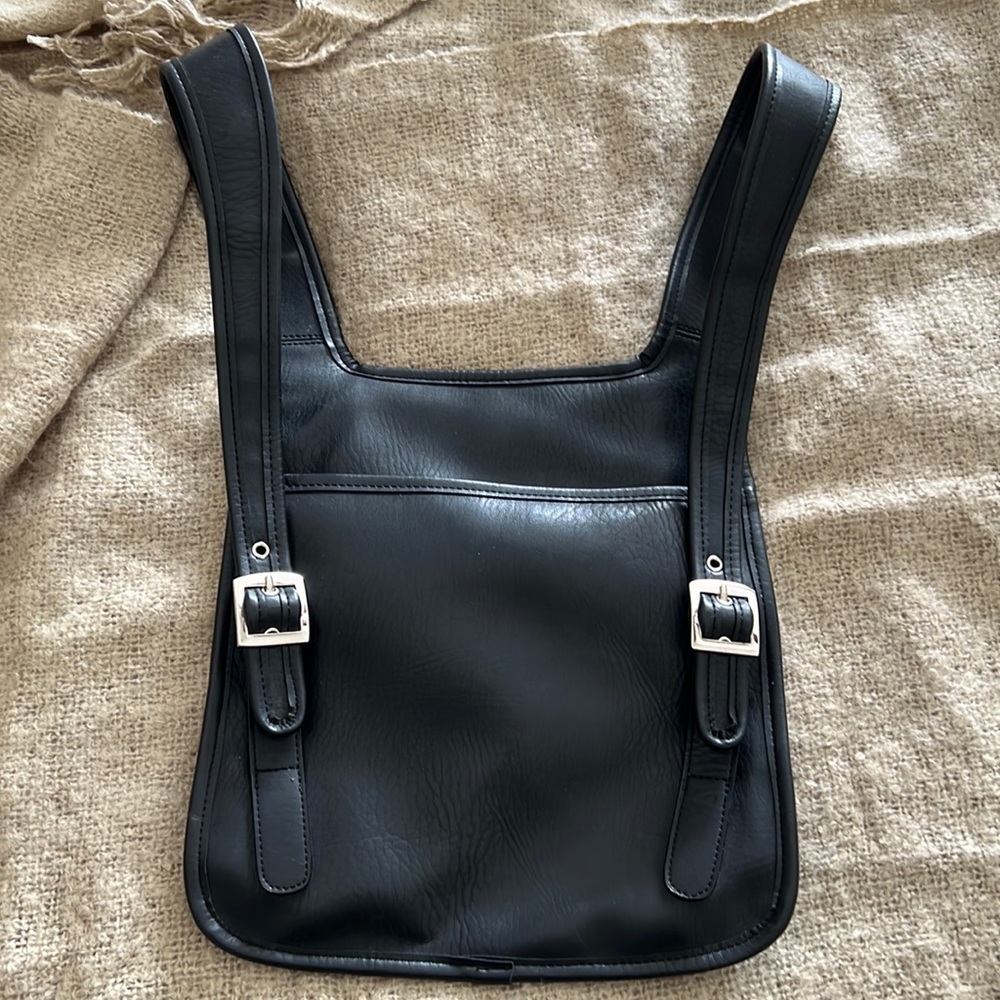 Black leather Backpack Purse